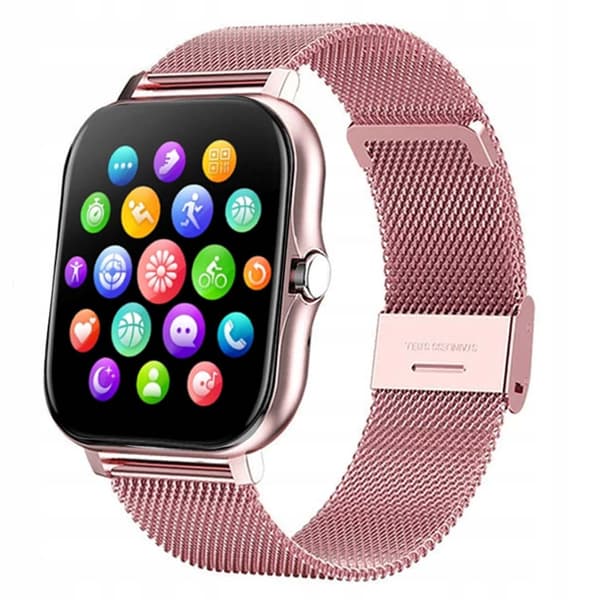 FitPro Android iOS Smartwatch med 2 armband, bluetooth och hälso-funktioner Rosa rosa
