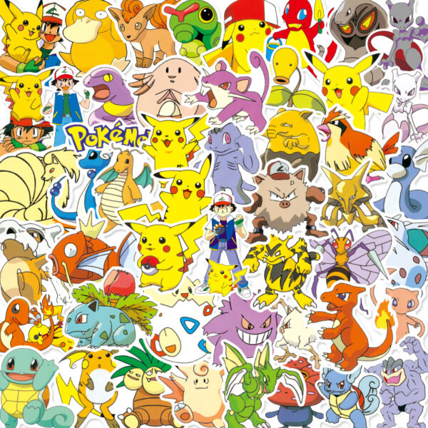 50 tarraa Pokemon-aiheilla monivärinen