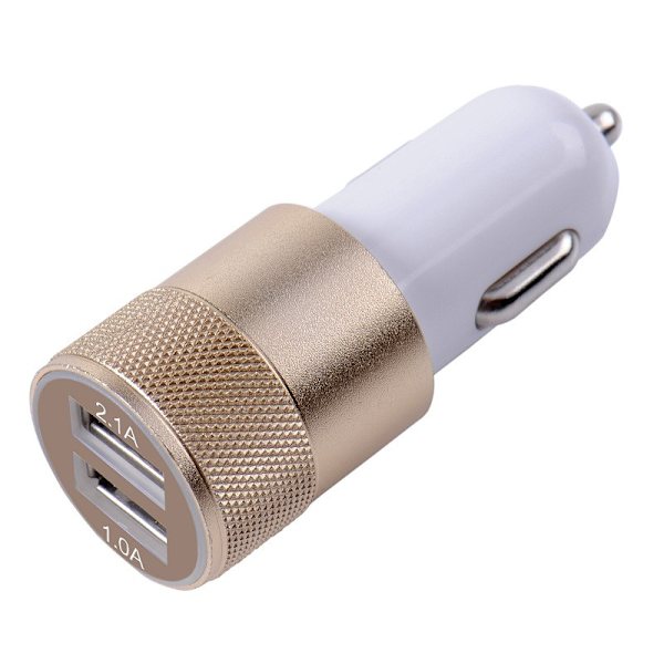 Universal bil oplader med dobbelt USB 3.1A guld