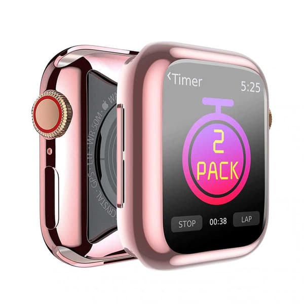 Fuld Apple Watch 4/5/6/7/SE Shell Screen Protector Pink 40mm pink