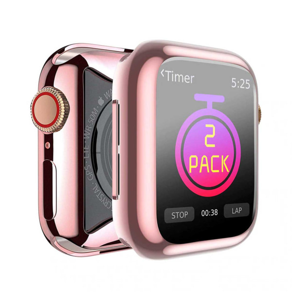 Kattava Apple Watch 1/2/3 Shell Screen Protector vaaleanpunainen 42 mm vaaleanpunainen