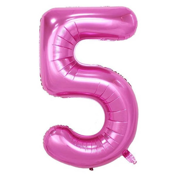 ENORM 102cm Sifferballong Rosa Metallic Nummer 5 Ballong rosa