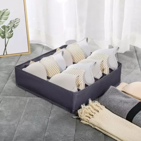 4-Pack Garderobe Organizer Undertøy Oppbevaring Chest Grå grå