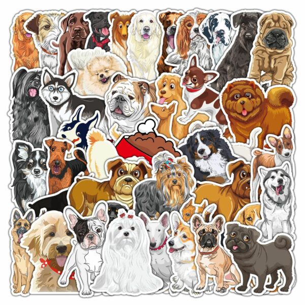 Hundeklistermærker med 50 stk flerfarvet