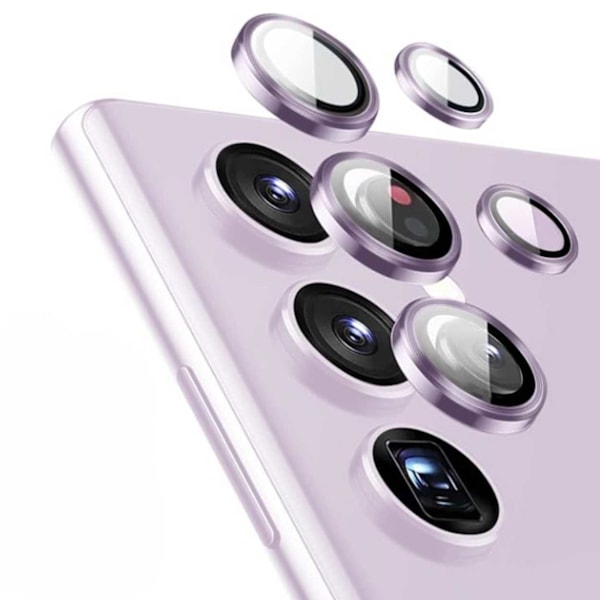 Samsung Galaxy S23 Ultra -kameran suojaus metallia karkaistua lasia, violetti lila