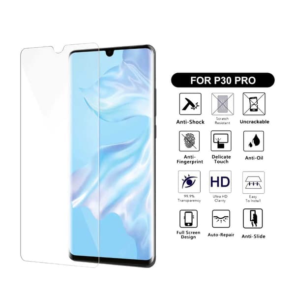 Kattava Huawei P30 Pro -näytönsuoja Nanoedge Protective muovi läpinäkyvä