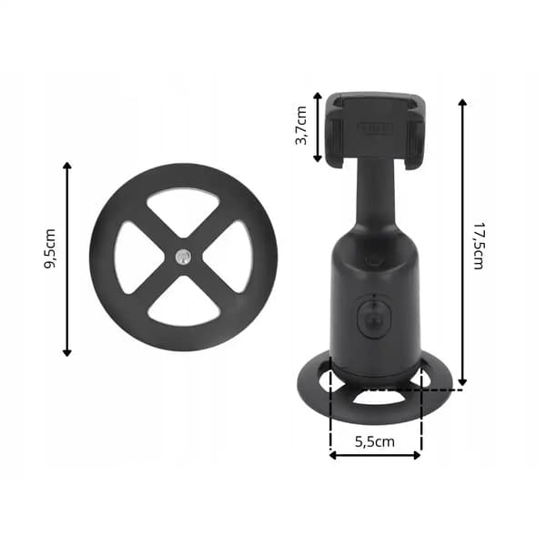 360° mobilholder med Auto Face Tracking – stativ og stabilisator for video, strømming og møter