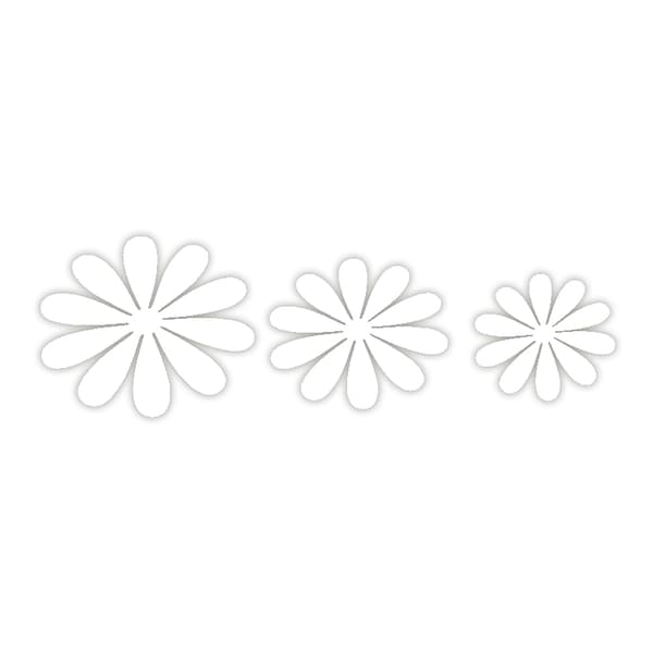 Väggdekoration 12-pack Blommor 3D Vit Väggdekal Stickers Väggdekor vit