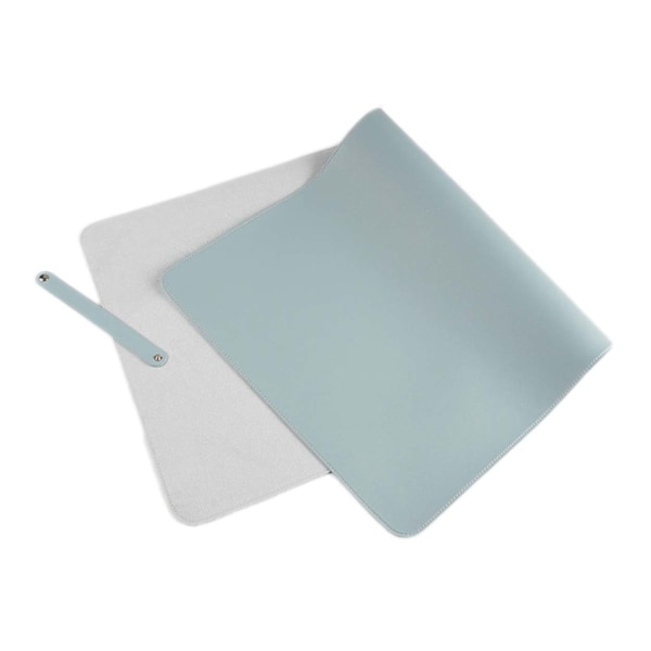 Skrivebordsmatte 80x40cm PU lyse blå blå