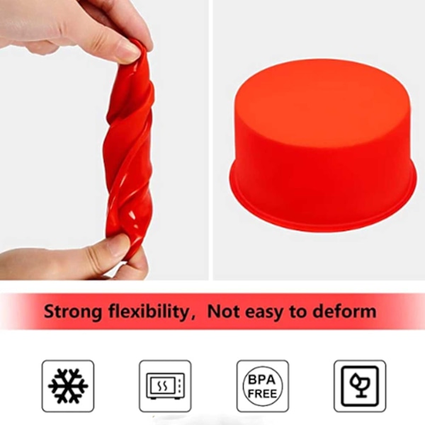 Rund Bakform Silikon Tårtform 16cm röd