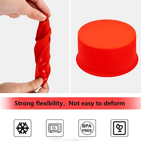 Stor rund bageform silikone kage form 23 cm pink
