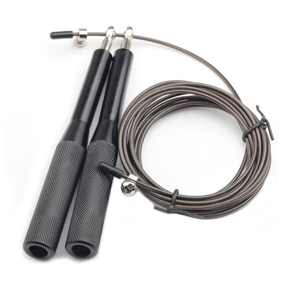 Justerbart Hopprep i Stål – 3m Speed Rope med Kullager – Svart