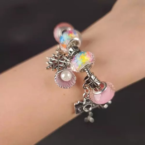 Kreativt Smyckeset för Barn | Gör dina egna Armband med Berlocker rosa