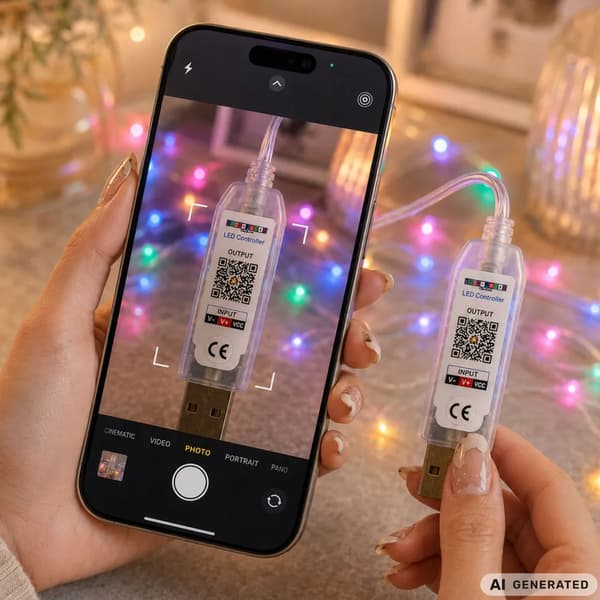 LED Strip RGB 5m USB med fjernkontroll, app og musikksynkronisering