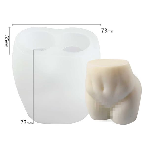 Form for stearinlys kvinnekropp 3d 7cm hvit