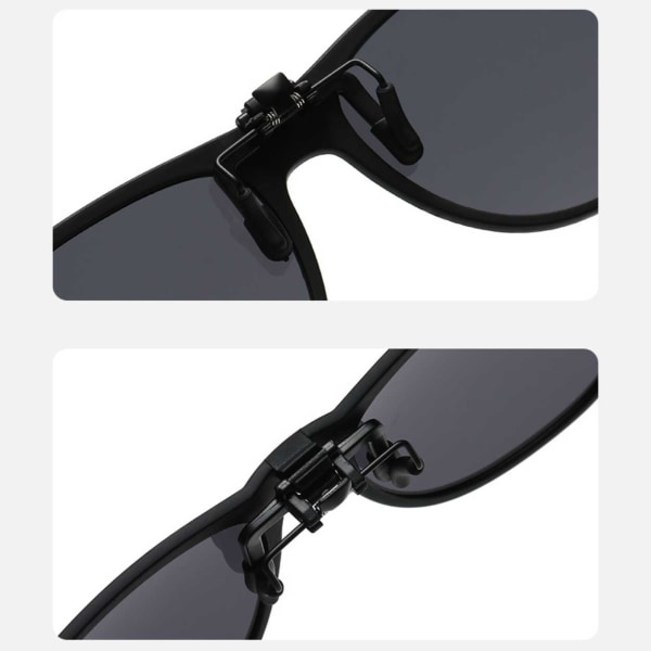 Polariserade Wayfarer Clip On Solglasögon Flip Up Silver Spegelglas silver