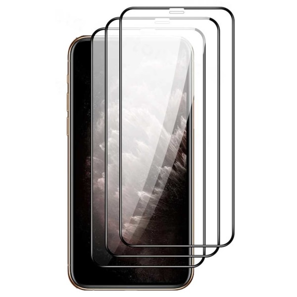 3-pakke iPhone 11 pro max hd skærmbeskyttelse kureret glas sort sort