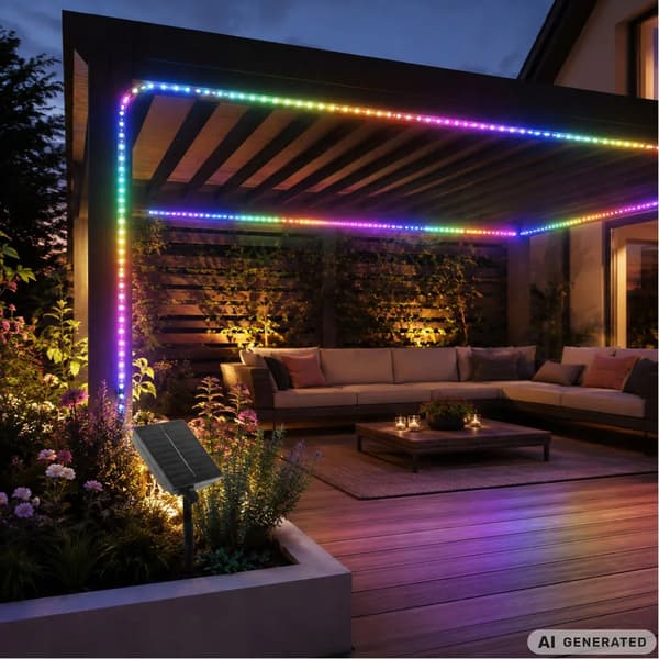 Solar LED Strip 5m IP65 Vedenpitävä kaukosäätimellä