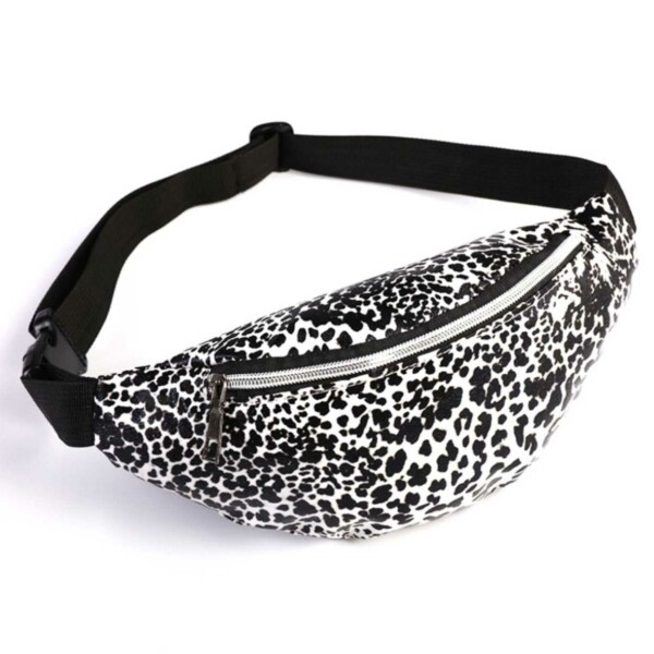 Midjeväska Magväska Cross Body Bum Bag Leopard svart