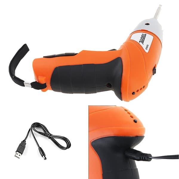 Uppladdningsbar Mini Skruvdragare och Borrmaskin 45 Bits orange