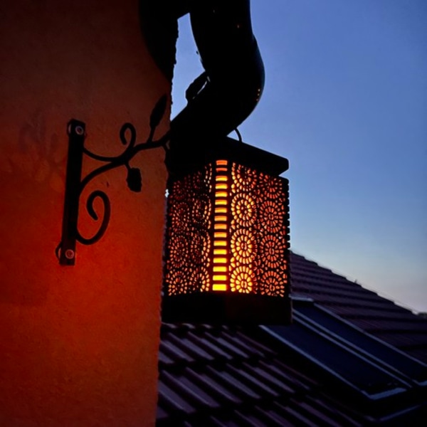 Solar lanterne med flammeeffekt Sort