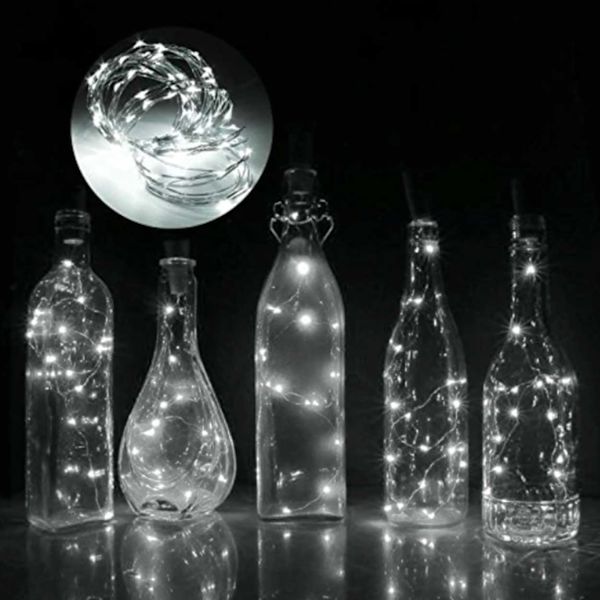 2-pakkaus LED-valon silmukkavalaisimet valaistus koristepulloihin valkoinen