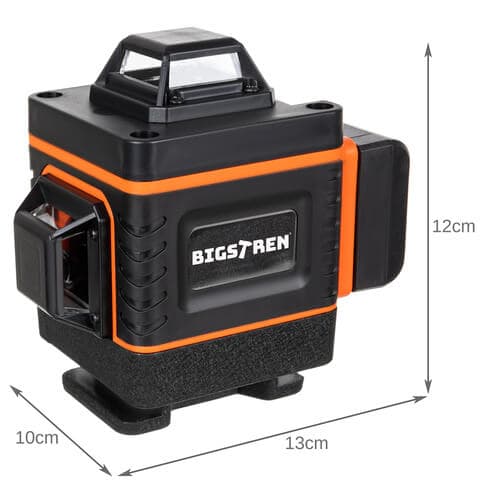 16-linjers laserpas | 4D 360° krydslaser med 2 batterier og 3 beslag sort