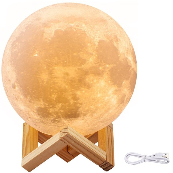 Ladattava 3D-yölamppu Moon Touch -toiminto | 3 väriä 8cm
