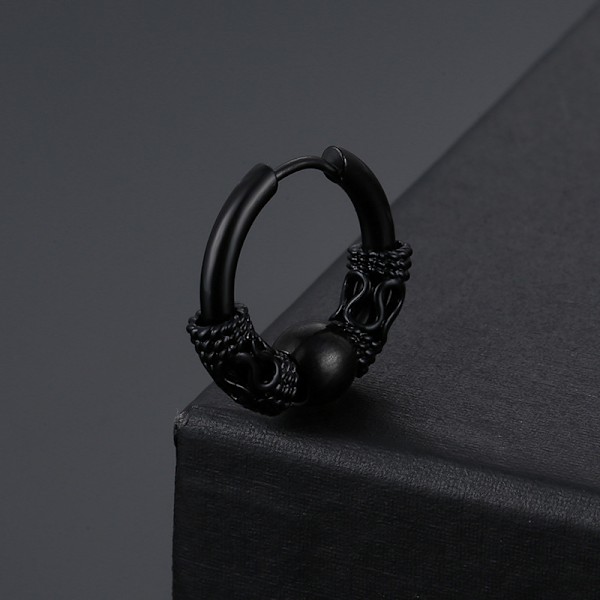 Ørepynt Ring Piercing med Ball Black svart