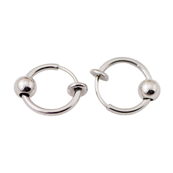 2-pack sølv clip-on næse ring falsk piercing næse septum sølv b2b8 | Sølv |  Fyndiq