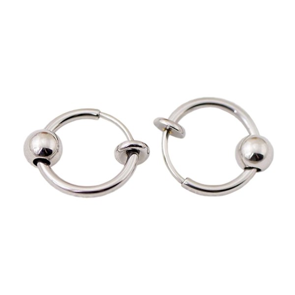 2-pack sølvklipp på nese ring falsk piercing nese septum sølv
