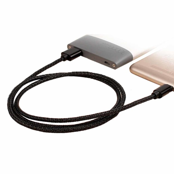 Extra Hållbar 1m Micro-USB Quick Charge 3.0 Laddkabel (Svart) svart