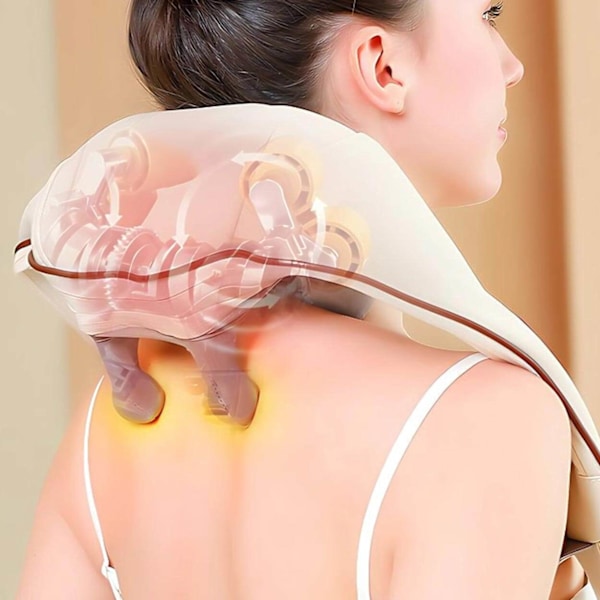 Shiatsu Nackmassage med Värmeterapi | Batteridriven beige