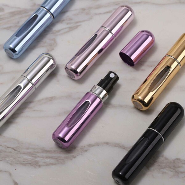 Mini Refill Parfymflaska - Påfyllningsbar Resebehållare 5ml Silver silver