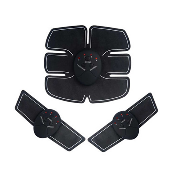3-i-1 Elektronisk Muskelstimulator Träning 6-pack Magrutor EMS svart