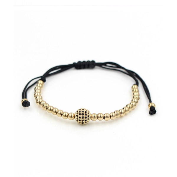 Handgjort Armband Rep Pläterade Kopparkulor Guld guld