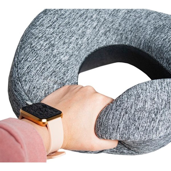 Memory Foam Resekudde | 3D Nackkudde | Set med Ögonmask och Öronproppar grå