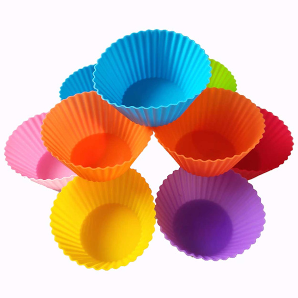 Silikon Muffinsformar / Bullformar - 12-Pack Bakformar flerfärgad