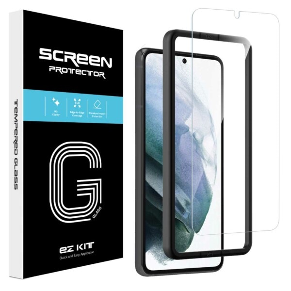 Galaxy S21 Tempered Glass asennussarjalla HD-näytönsuoja läpinäkyvä