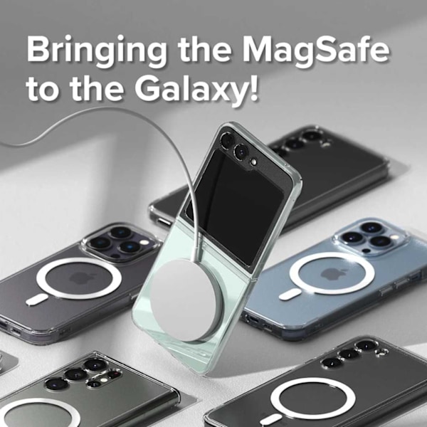 Galaxy Z Flip 5 Magsafe mobilcover gennemsigtig gennemsigtig