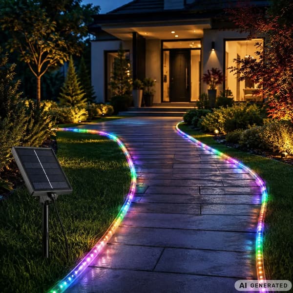 Solar LED Strip 5m IP65 vanntett med fjernkontroll