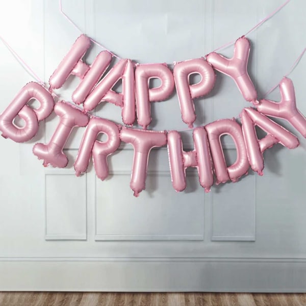 Tillykke med fødselsdagen Balloons Fest Fødselsdag Kalas Pink pink