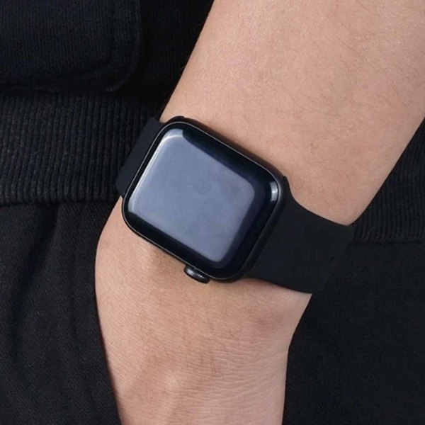 Apple Watch 42/44/45/49 1-8/SE/Ultra Silikonarmband Svart svart