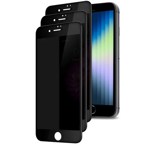 3-Pack iPhone 8 Privacy Screen Protector Full Coverage HD hærdet glas