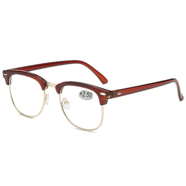 Brown ClubMaster læser briller med styrke - 3 brun