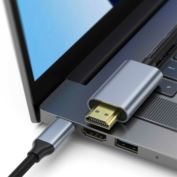 USB-C til HDMI kabeladapter 4K 30Hz 2m grå
