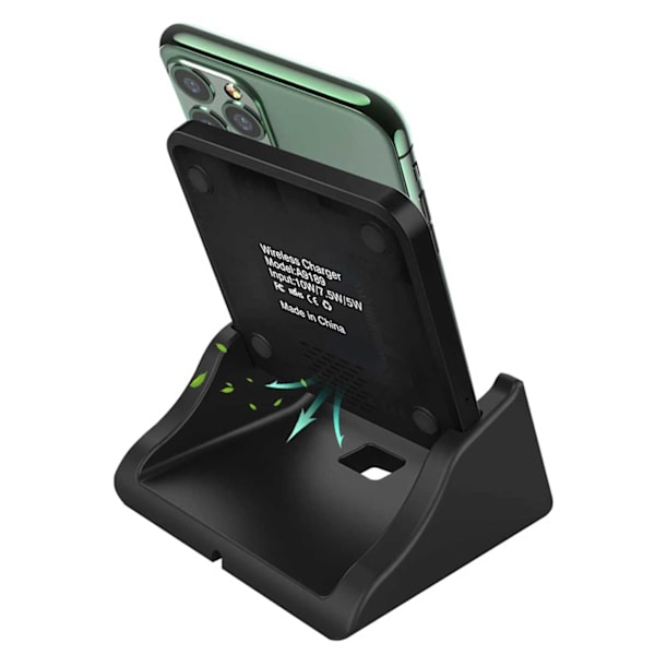 Mobil Stand Wireless Charger 10W Qi ladeplate svart