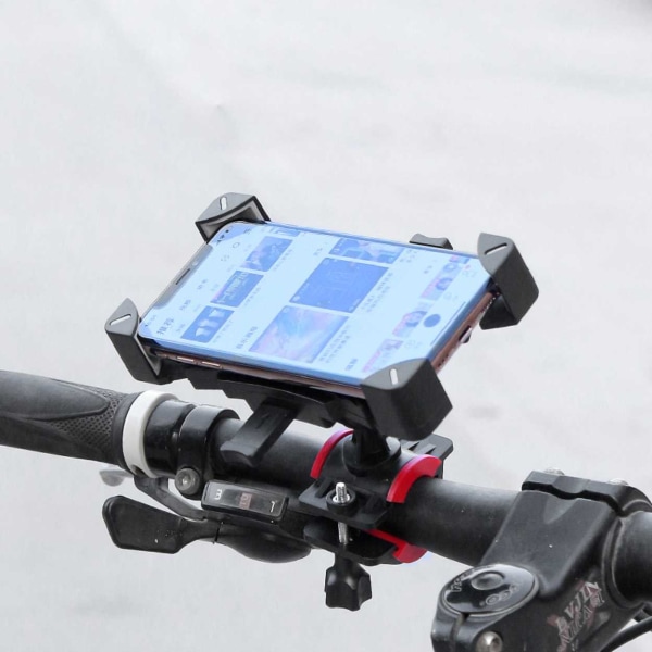 Automatisk 4,7-6,8 "mobilholder for scooter, sykkel, moped, motorsykkel svart