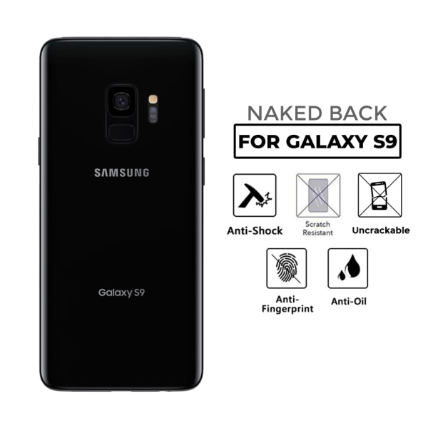 Samsung Galaxy S9 Transparent hudbeskyttende plast tilbake gjennomsiktig