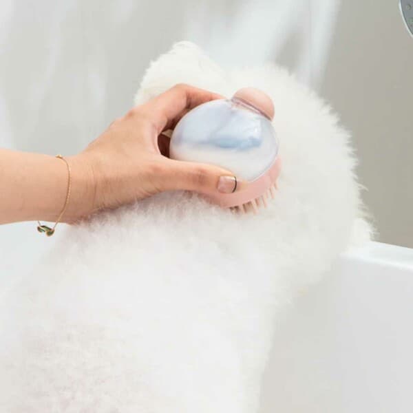 Shampoo børste til hund - vask, shampooing og massage grå